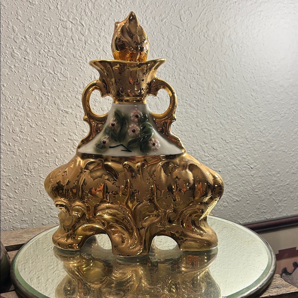 Vintage Gold decorative Jim Bean Bottle Dad Core